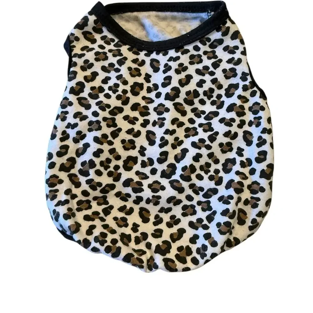 Set of 4 Cute Graphic Dog Tees - Black, Gray, Leopard, Multi Size Small
